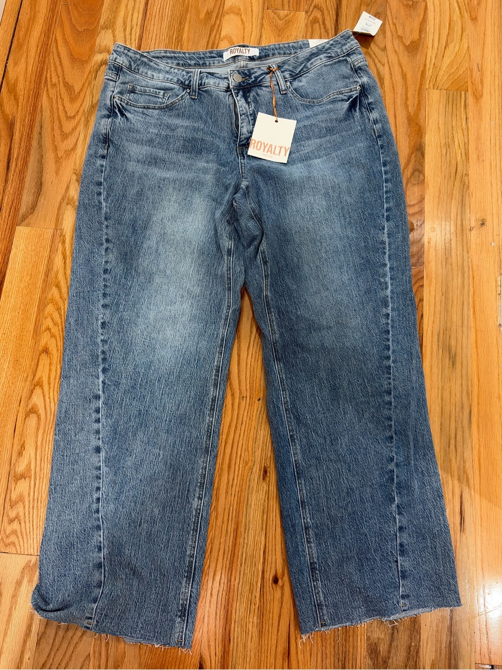 Royalty For Me Women's Wide Leg Jeans - Light Blue Denim